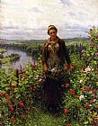 Daniel Ridgway Knight A Maid in Her Garden painting
